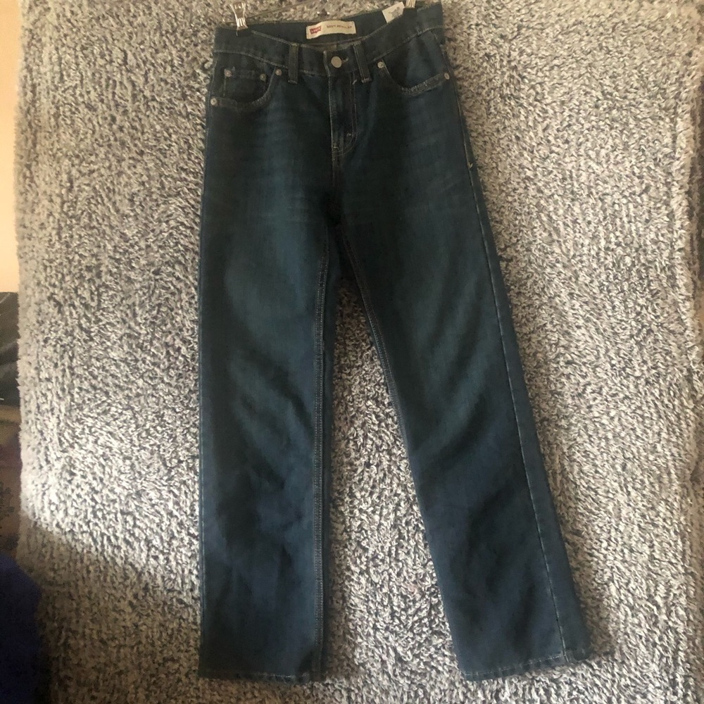 Youth Levi’s 505 Jeans light wash Size 14 R in Excellent Used Condition